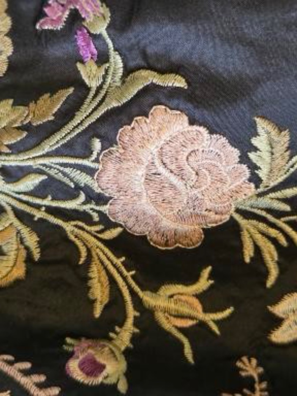 Vintage Rodel Meier gown/dress raw silk embroidery wedding guest maxi prom grad - Picture 5 of 11